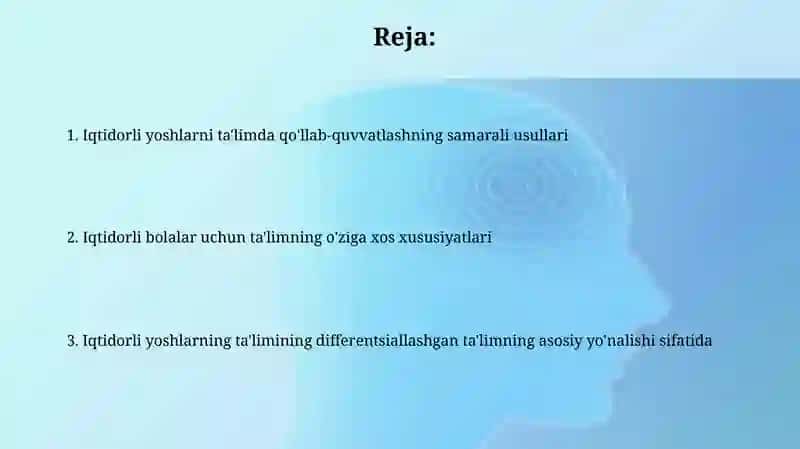 Iqtidorli yoshlar ta’limi differinsial ta’limning asosiy yo’nalishi sifatida 2