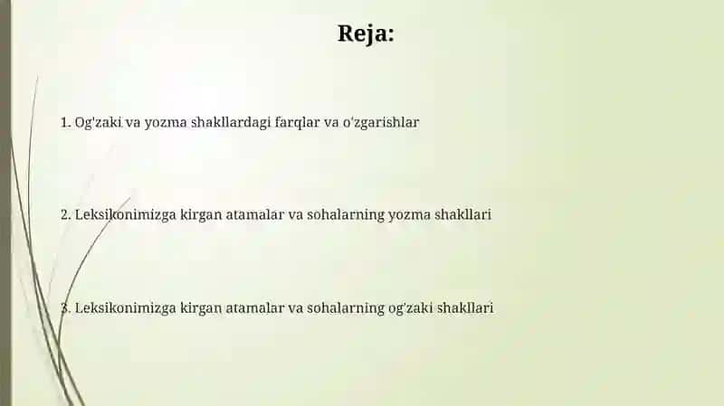 Og'zaki va Yozma Atamalarni O'zlashtirish 2