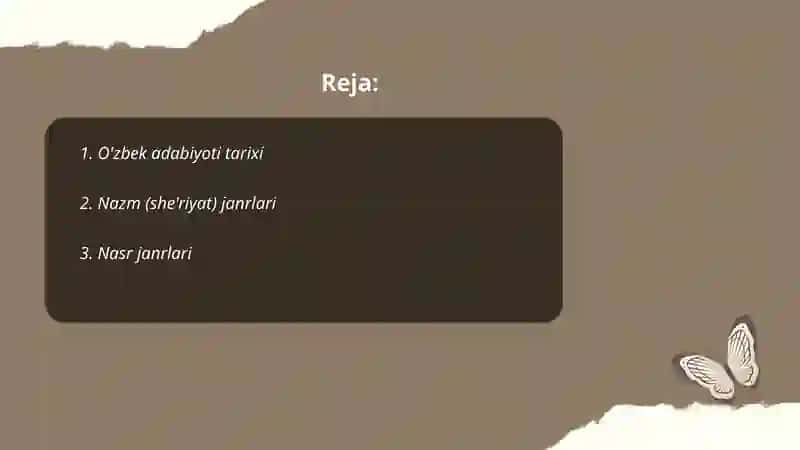 Adabiy tur va janrlar 2