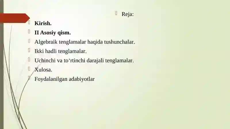 Uchinchi va tо‘rtinchi darajali tenglamalarni o’rganish 2