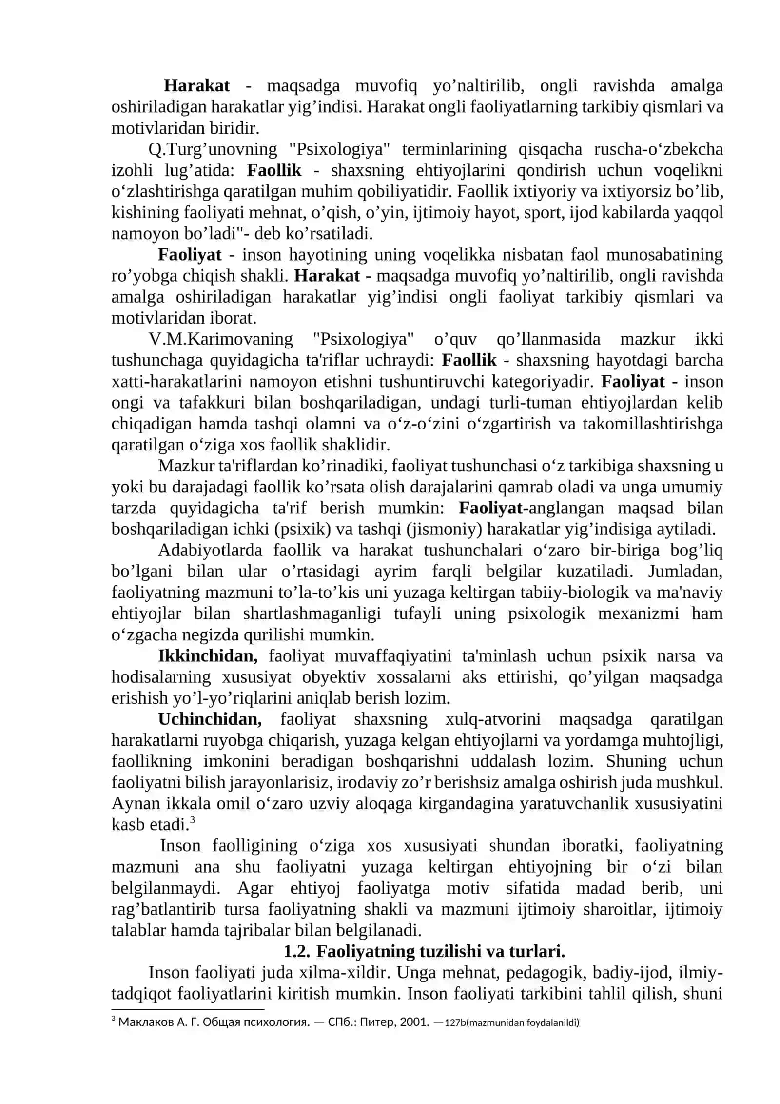 FAOLIYAT VA MOTIVLARNING PSIXOLOGIK TAXLILI 2