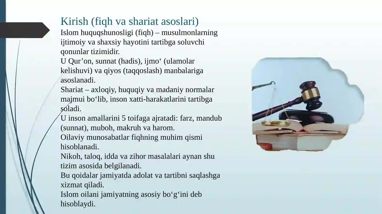 Islomhuquqshunosligidaoila,nikoh,taloq,idda,zihortushunchalariningta’rifi 2