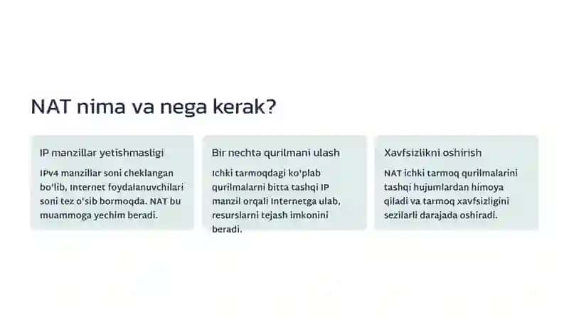 NAT (Network Address Translation) ni o'rganish va sozlash 2