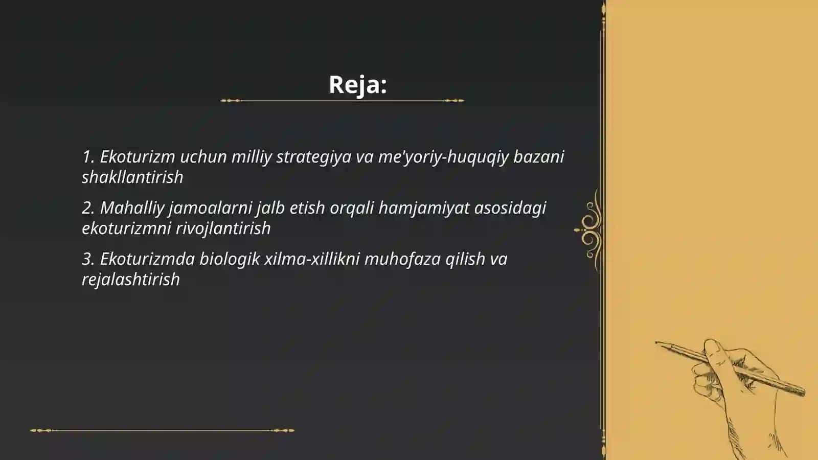 Ekoturizmni ekologik va iqtisodiy maqsadlarda rag‘batlantirish strategiyalari 2