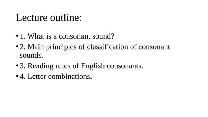 The classification of consonant phonemes 2