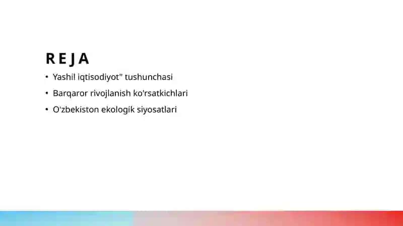 Yashil iqtisodiyot 2