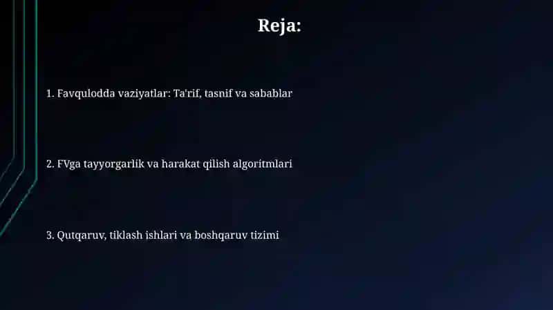 Favqulodda vaziyat (FV) tushunchasi 2