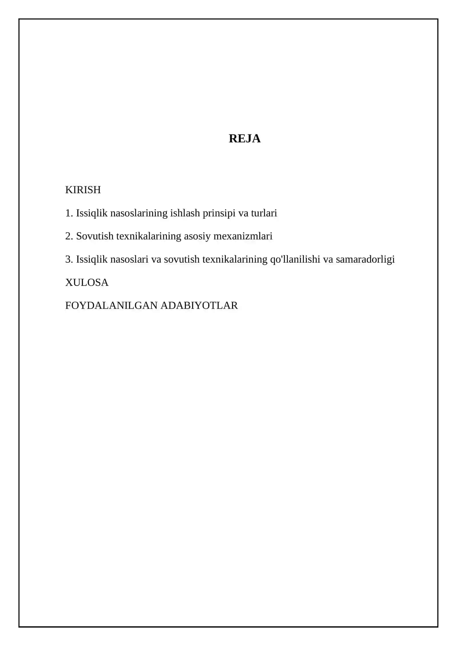 Issiqlik nasoslari va sovutish tehnikalari 2