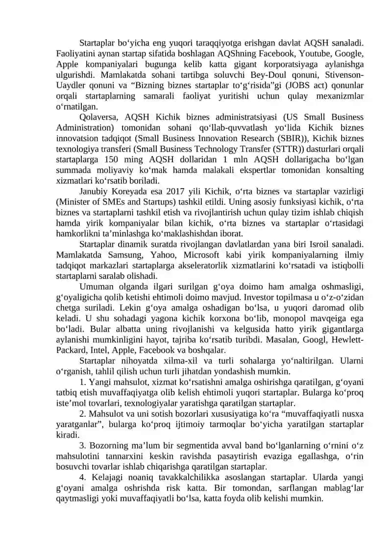 Startaplarni moliyalashtirish 2