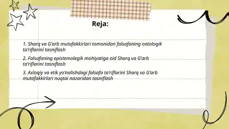 Falsafaning mohiyatiga oid Sharq va Gʻarb mutafakkirlari ta'riflarini tasniflash 2