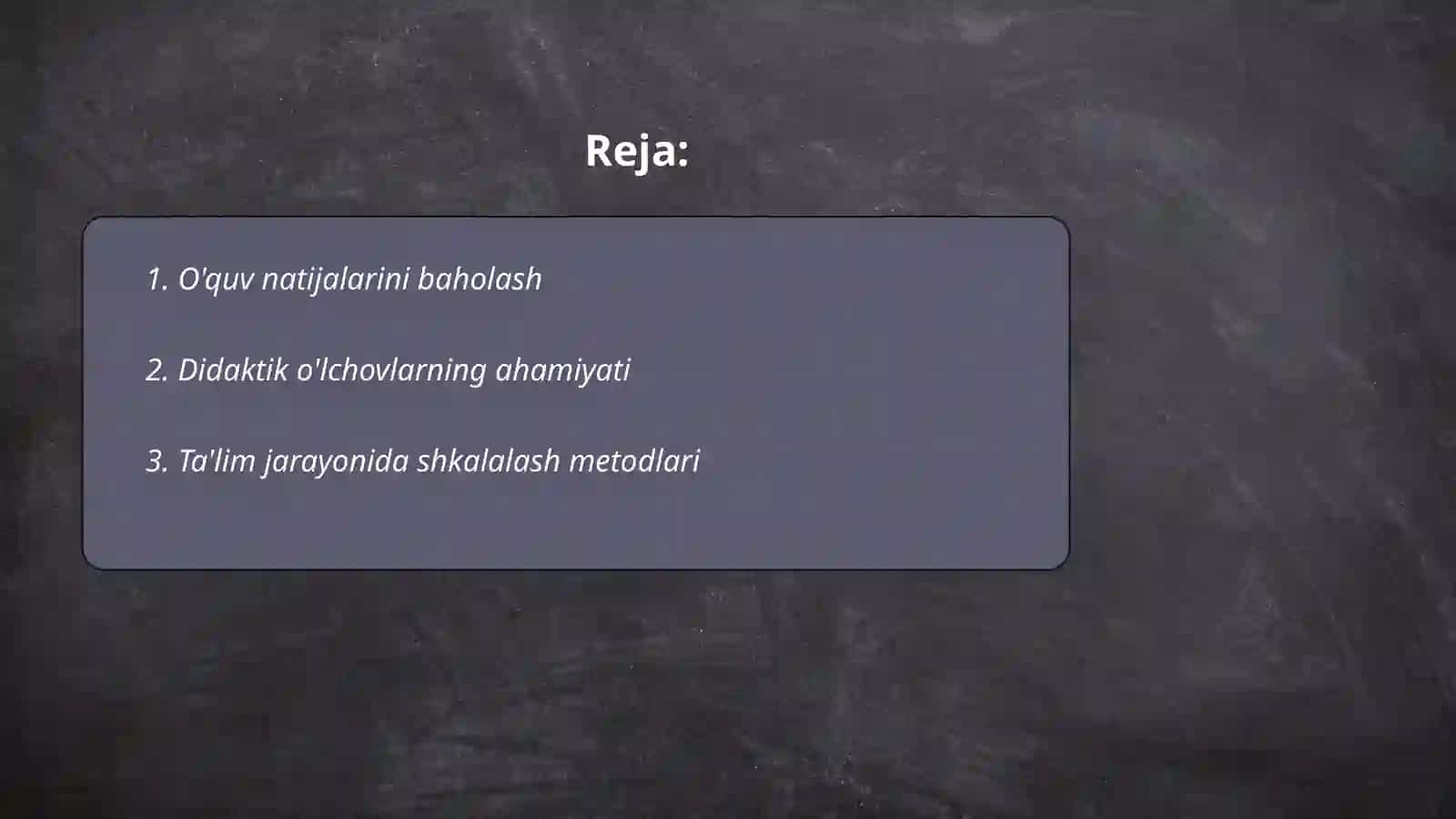 O'quv natijalarini baholash 2