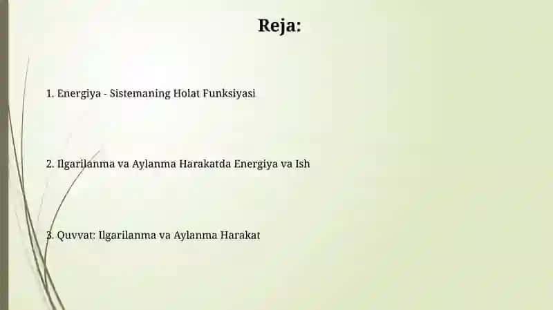 Energiya Sistemasining Xolat Funksiyasi 2