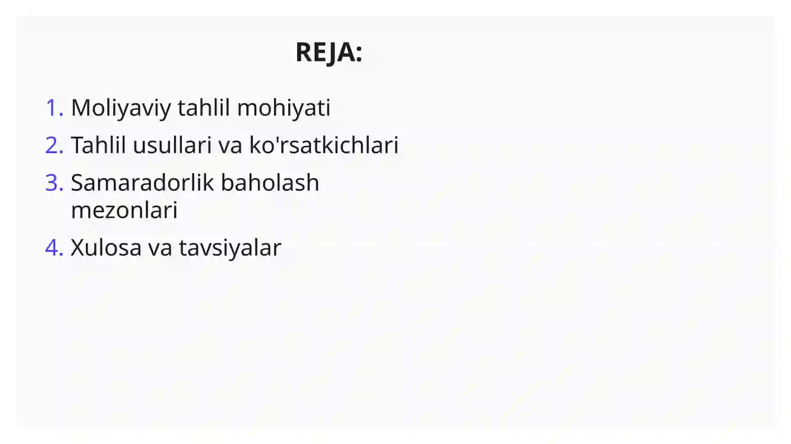 Loyiha Samaradorligini Moliyaviy Tahlili 2