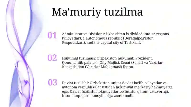 OʻZbekiston Respublikasining MaʼMuriy Hududiy Va Davlat Tuzilishi 2