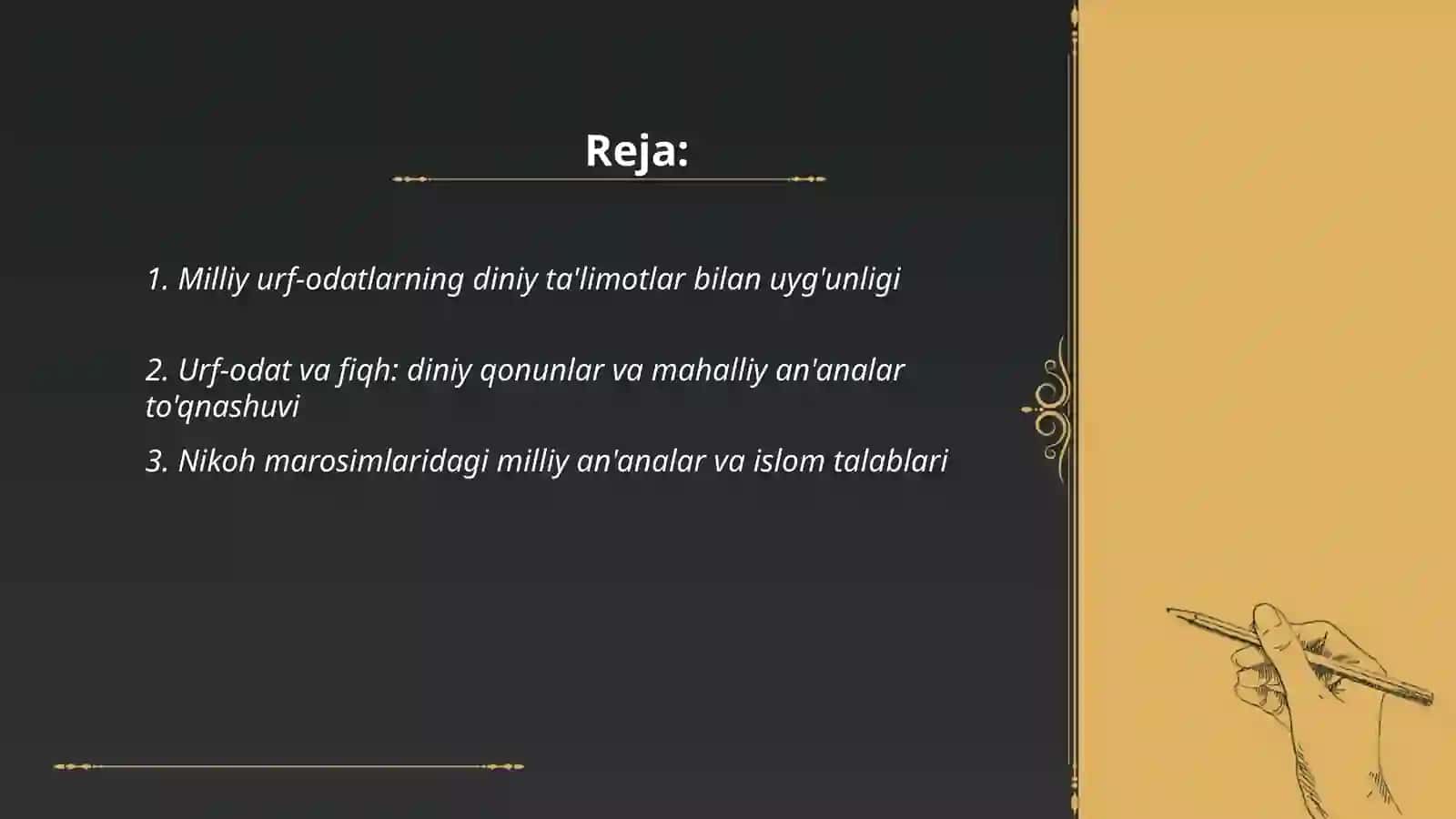 Milliy urf-odatlar va din: o'zaro aloqadorlik masalalari 2