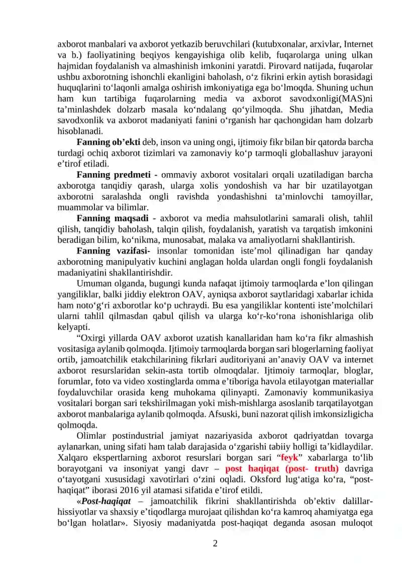 Media savodxonlik va axborot madaniyati evolyusiyasi 2