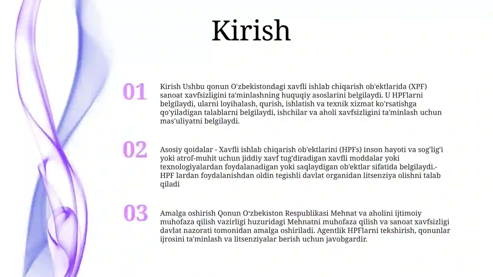 Xavfli Ishlab Chiqarish Obektlarining Sanoat XavfsizligiTo'G'RisidagiQonun 2