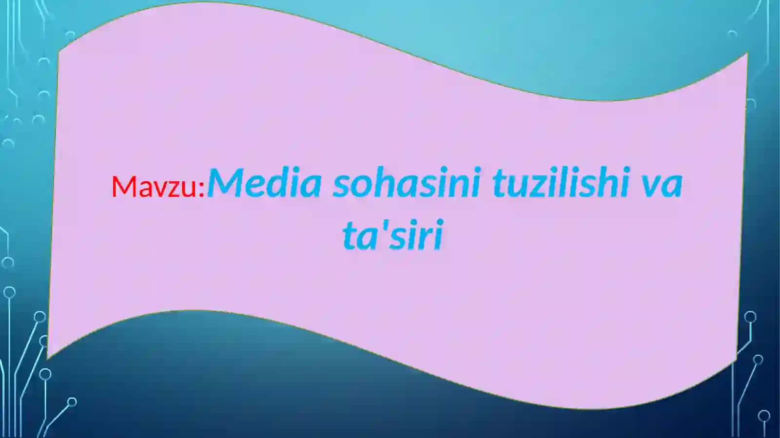 Mediasohasini tuzilishi va ta'siri 2