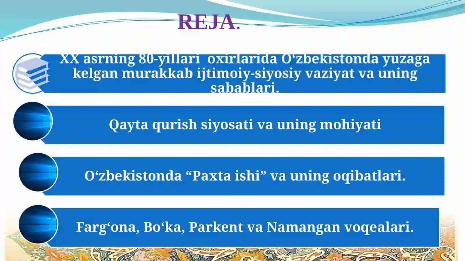 О‘zbekistonning mustaqillikka erishishi arafasidagi ijtimoiy-siyosiy va iqtisodiy ahvoli 2