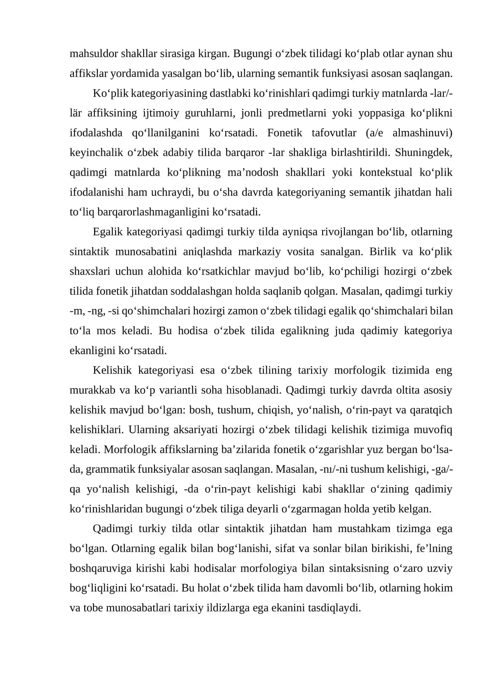 O‘ZBEK TILINING TARIXIY MORFOLOGIYASI OT SO‘Z TURKUMI 2