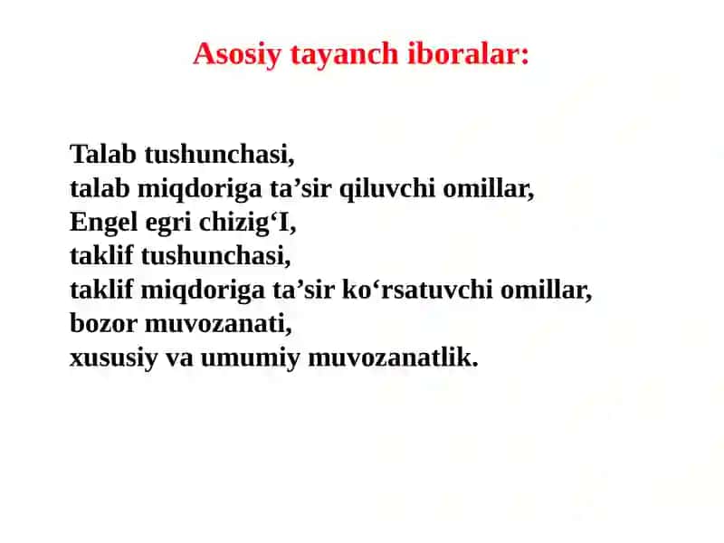 TALAB VA TAKLIF NAZARIYASI 2