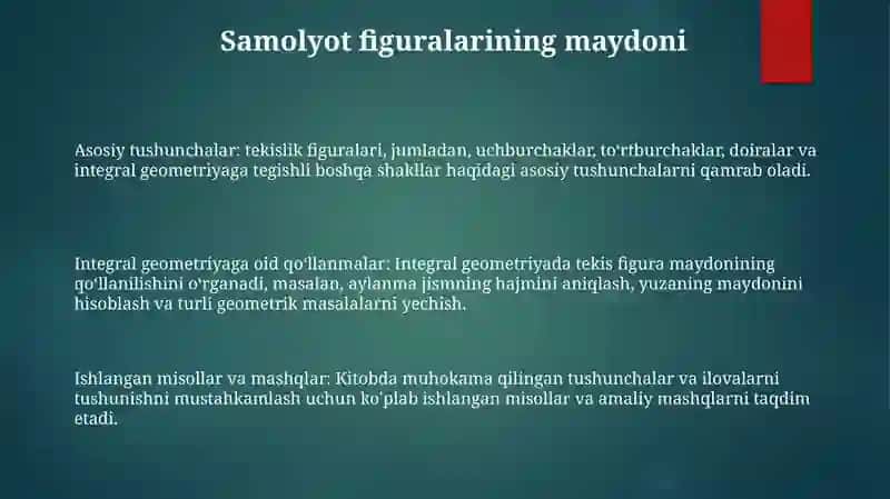 Aniq Integralni Geometrik Masalalarga Tadbiqlari 2