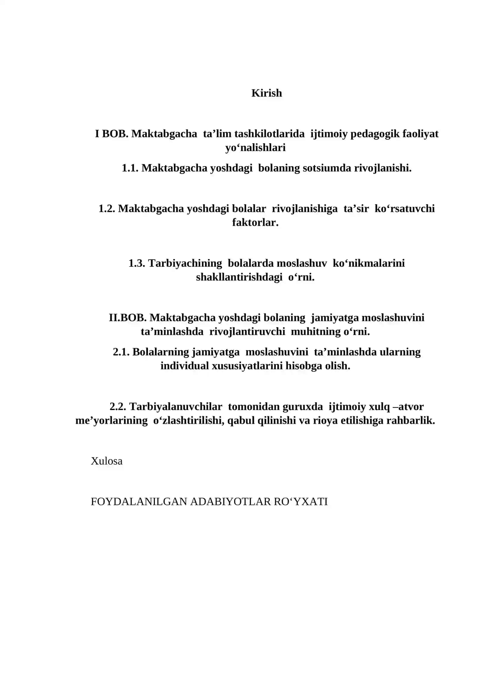 Maktabgacha ta'lim yoshdagi bolaning jamiyatga moslashuvini taminlashda rivojlantiruvchi muhitning o’rni 2