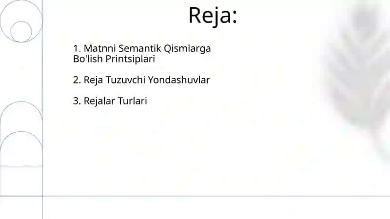 Rejalar Turlari 2