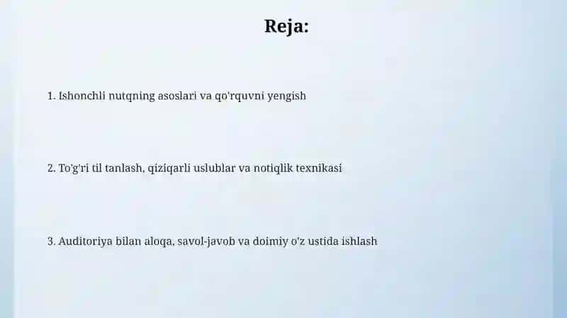 Jamoatchilik oldida ishonch bilan to'g'ri va qiziqarli tildan foydalangan holdagapirish 2