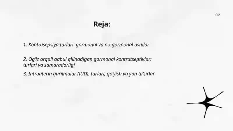 Kontrasepsiya vositalari. Probiotik va prebiotiklar 2