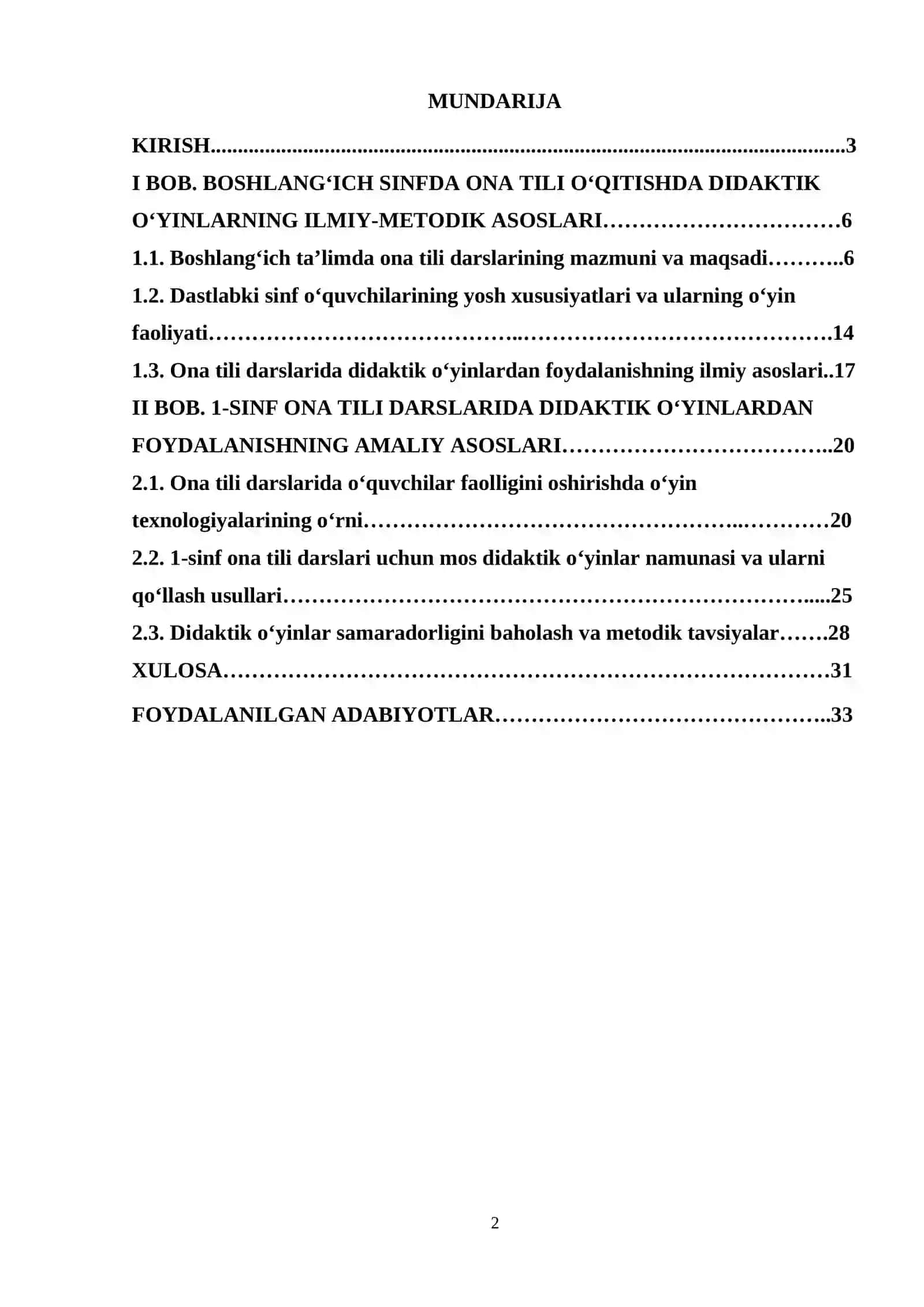 1-SINF ONA TILI DARSLARIDA DIDAKTIK O’YINLARDAN FOYDALANISH 2
