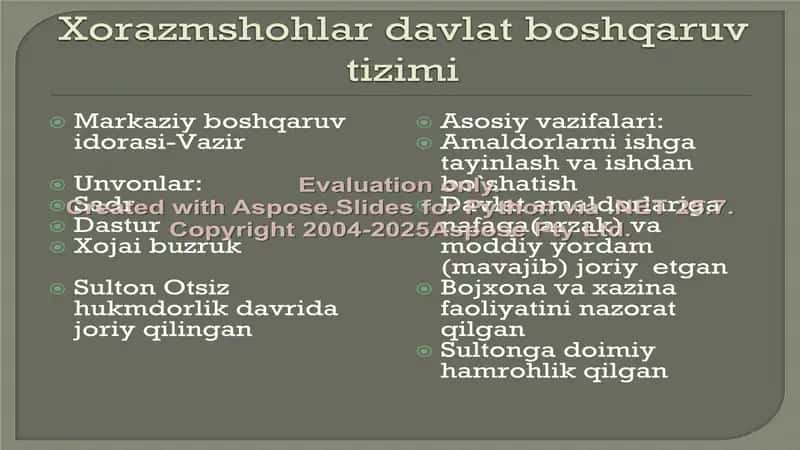 Rivojlangan o‘rta asrlar davlatchiligi va boshqaruvi 2
