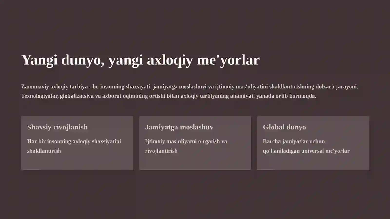 Zamonaviy axloqiy tarbiyaning yutuqlari va kamchiliklari 2