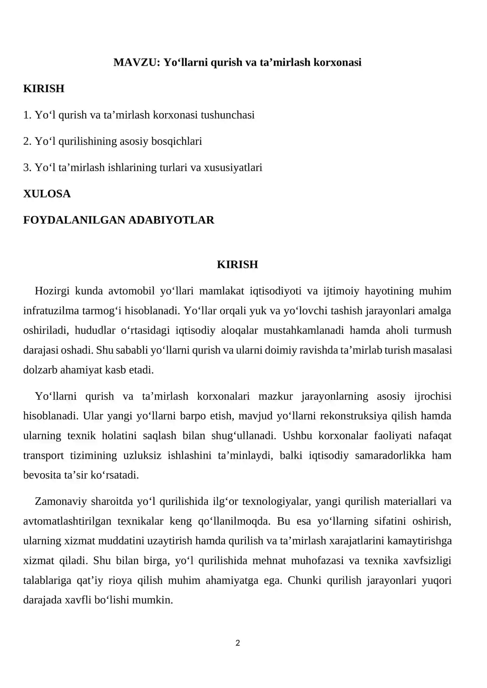 Yoʻllarni qurish va ta’mirlash korxonasi 2
