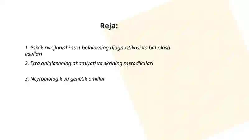 Psixik rivojlanishi sust bolalarning psixologiyasi 2