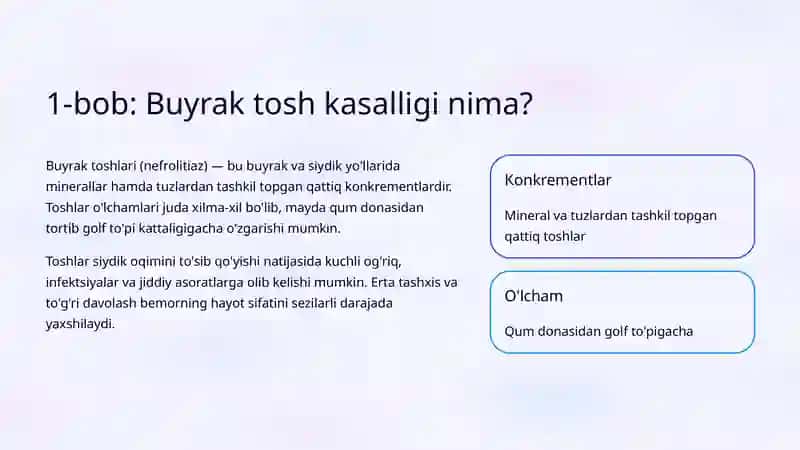 Buyrak tosh kasalligi: Etiologiyasi va davolash 2