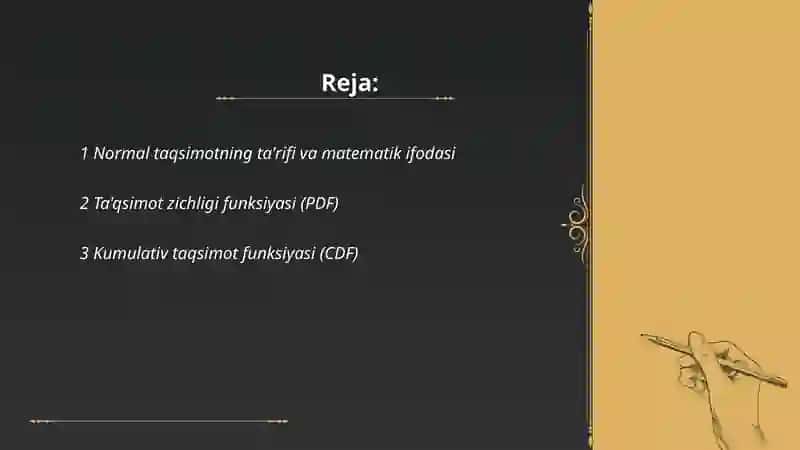 Normal taqsimot va uning xususiyatlari 2