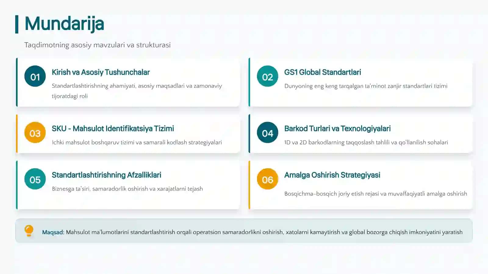 Mahsulotlar To'g'risidagi Ma'lumotlarni Standartlashtirish va Kodlash Tizimi 2