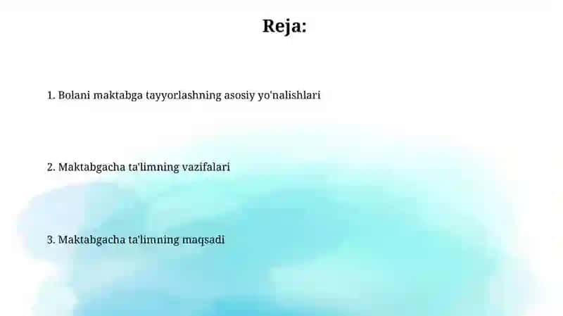 Bolalarni maktab taʼlimiga tayorlash fanining maqsadi va vazifasi 2