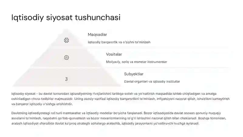 Iqtisodiy siyosat va uning ijtimoiy oqibatlari 2