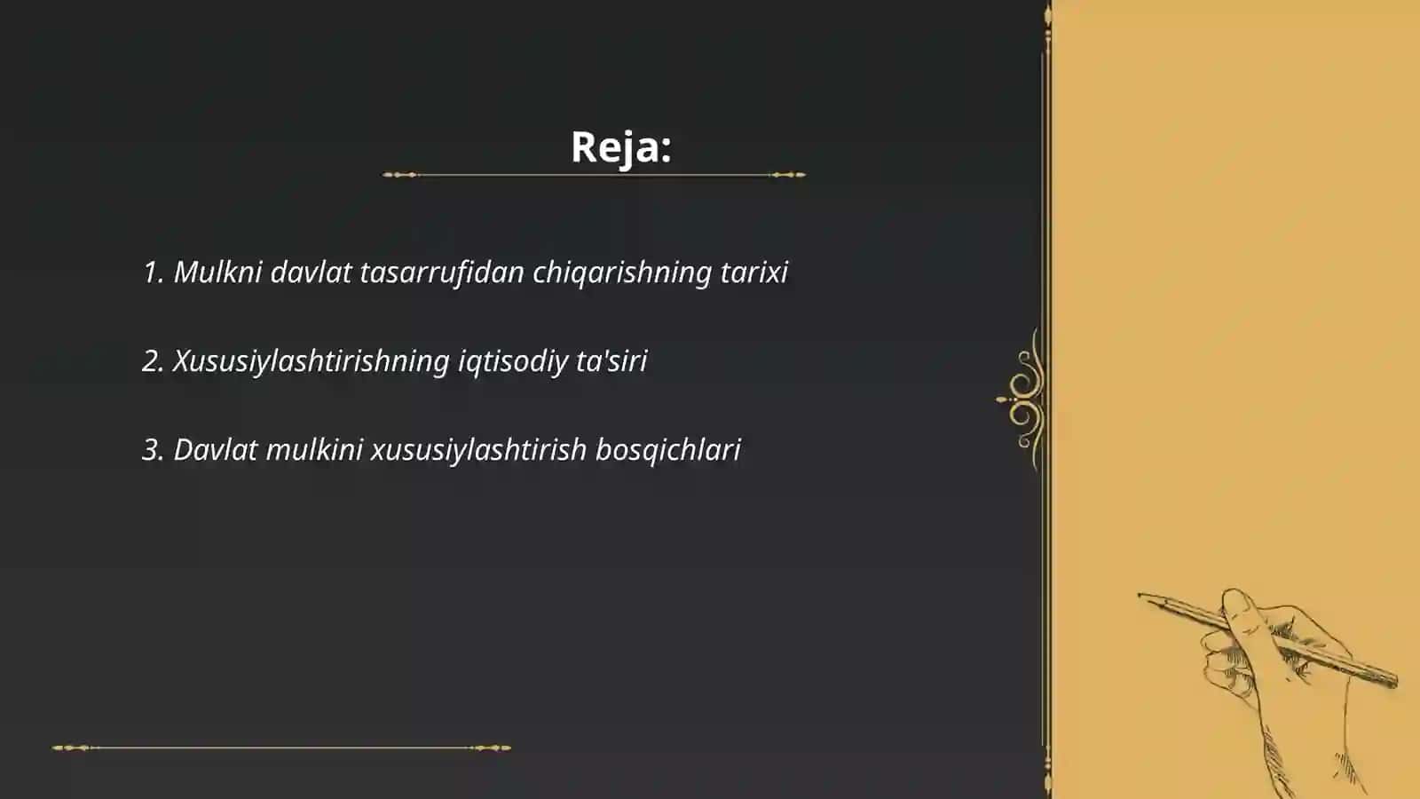 Mulkni davlat tasarrufidan chiqarish va xususiylashtirish 2
