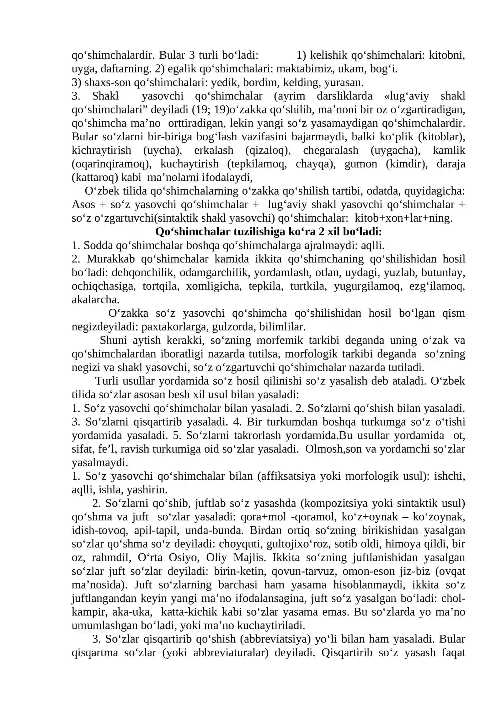 So’zning morfemik tarkibi va so’z yasalishi 2