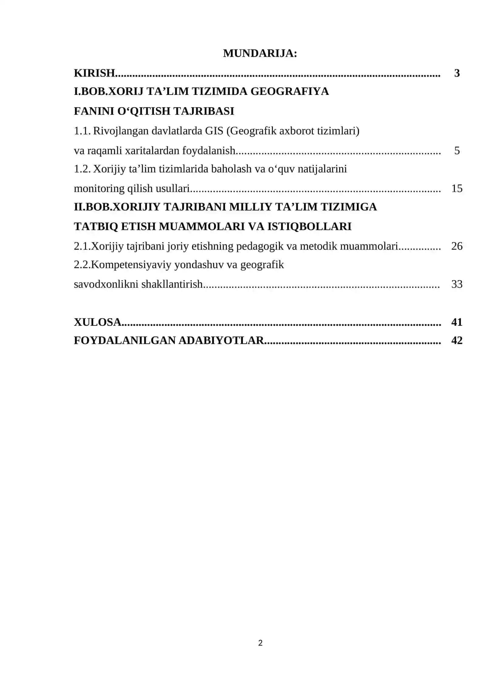 XORIJDA GEOGRAFIYA TA’LIMI VA UNING MILLIY TA'LIM TIZMIGA TADBIQI 2
