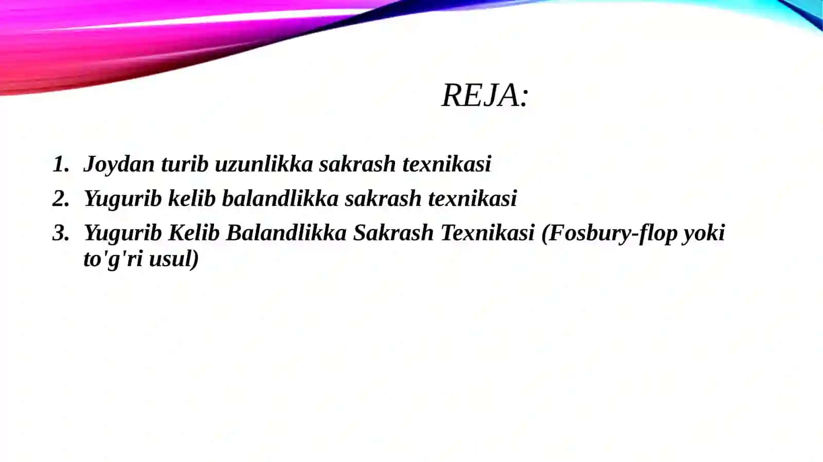 Joydan turib uzunlikka sakrash texnikasi ,yugurib kelib balandlikka sakrash texnikasi 2