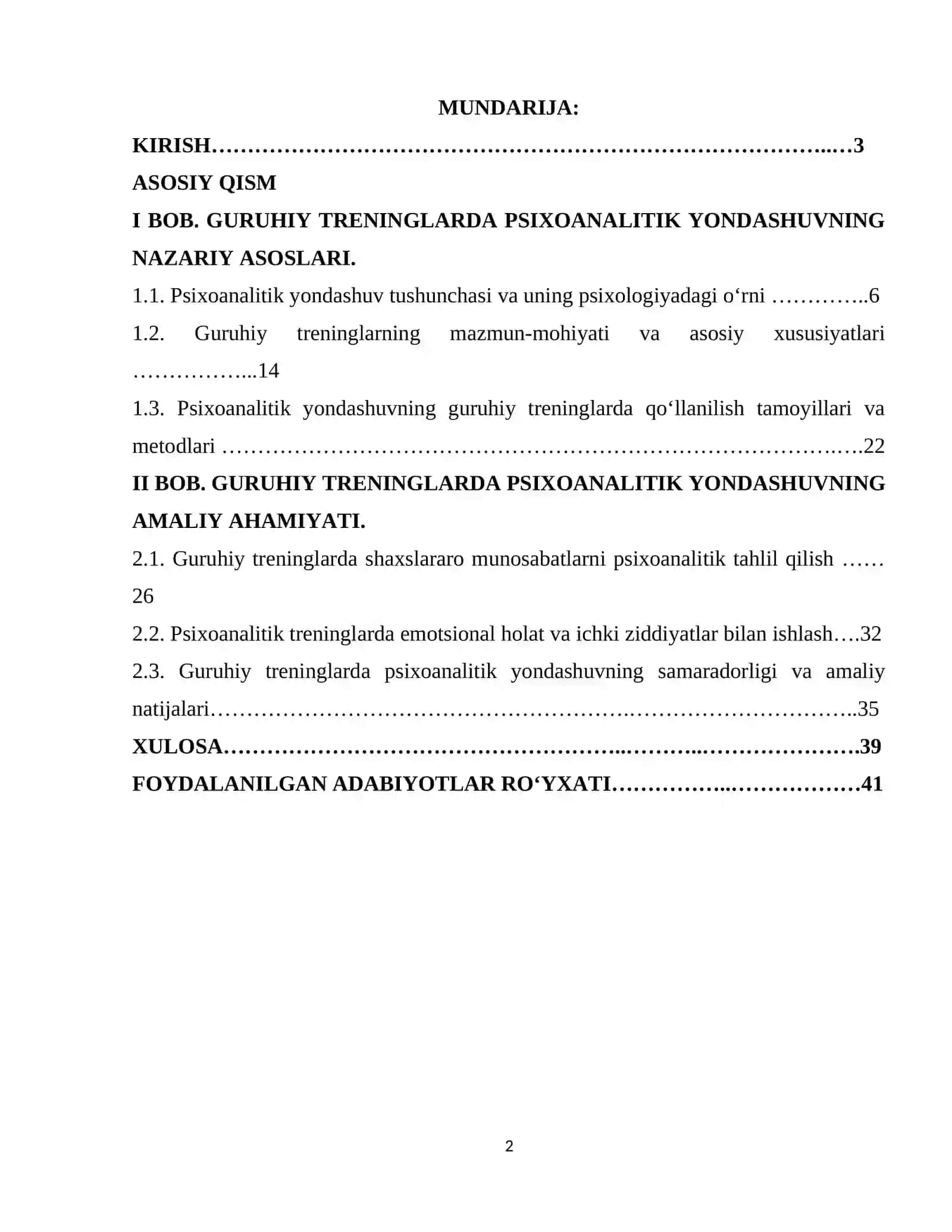 Guruhiy treninglarda psixoanalitik yondashuvning qo'llanilishi 2