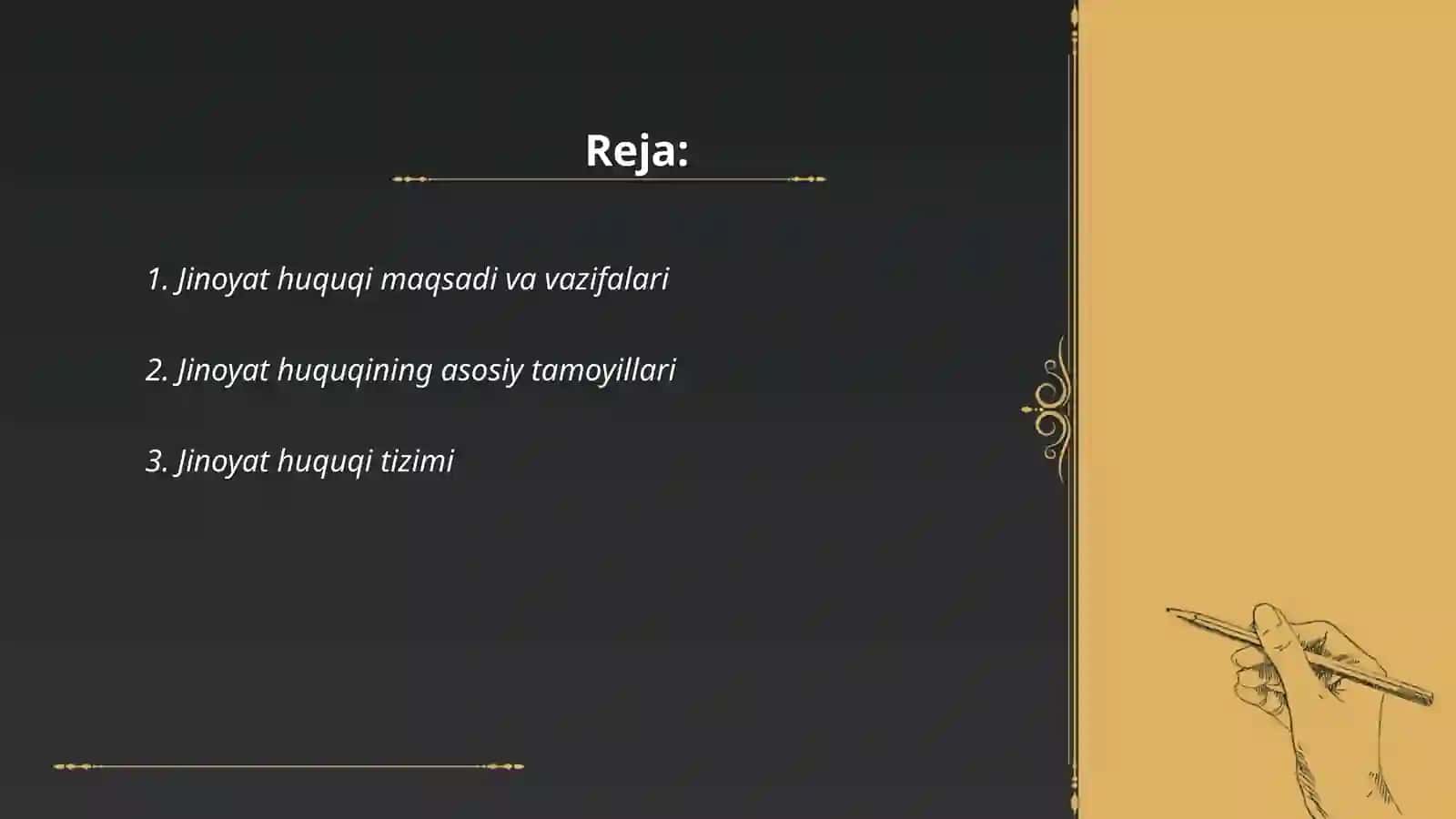 Jinoyat huquqining maqsadi.Jinoyat huquqi tushunchalari 2