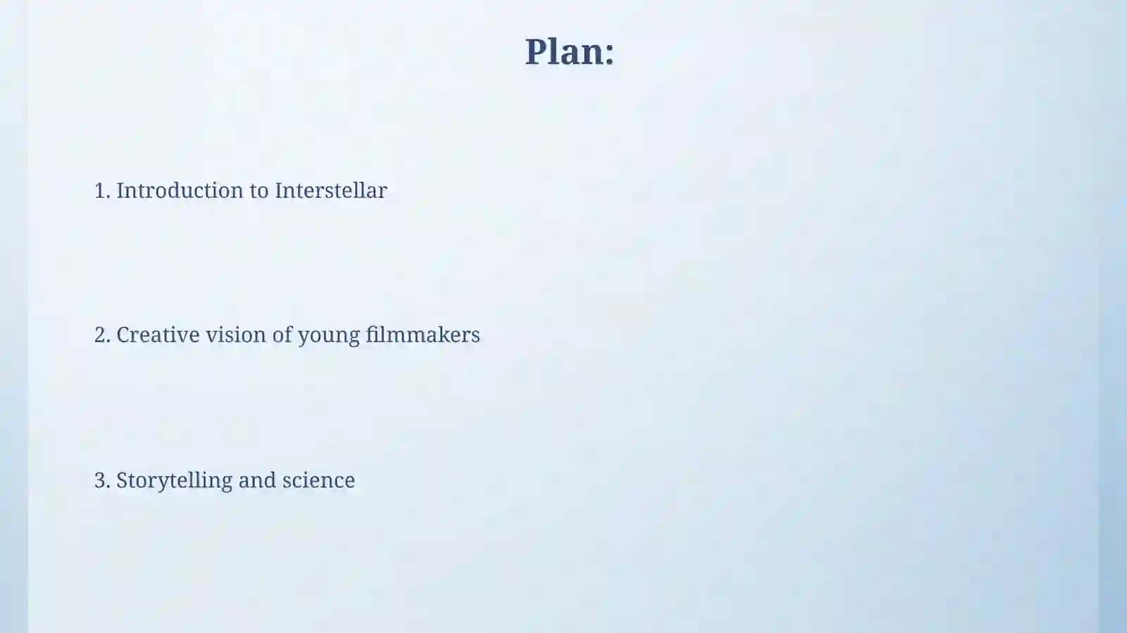 Young film makers Interstellar 2