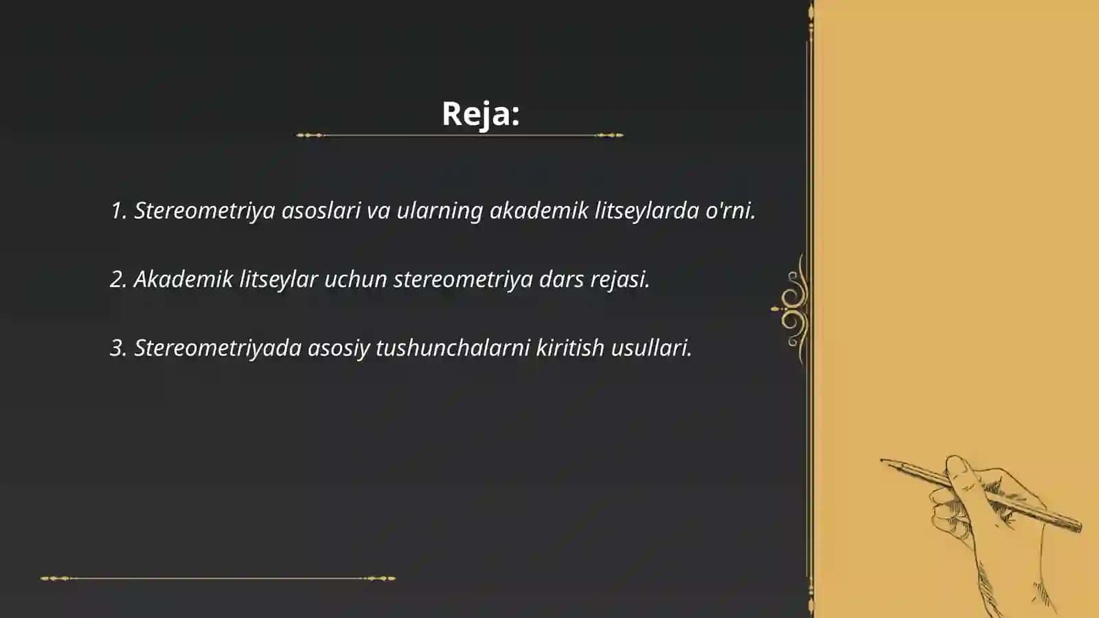 Akademik litseylarda steriometiryaning dastlabki mashg'ulotlari oqitish metodikasi 2