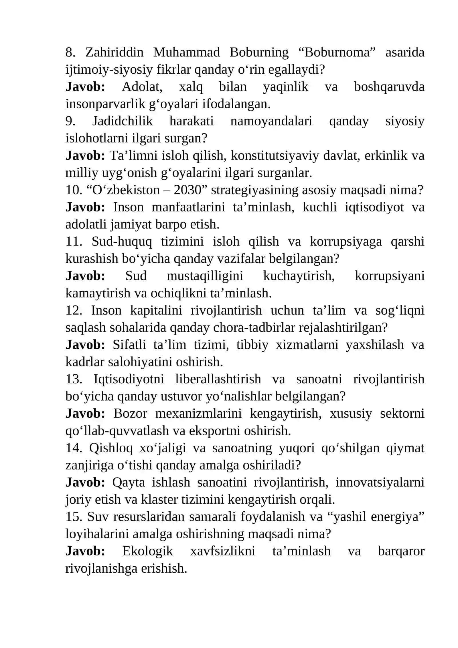 2025-yil Davlat boshqaruv akademiyasiga kirish savollar 2