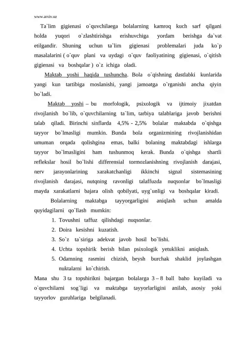 Maktab yoshi haqida tushuncha 2